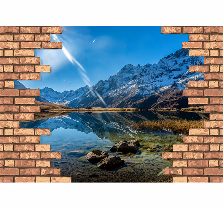 3d tiiliseinä valokuvalla tiilinen valokuvatapetti - Tenstickers