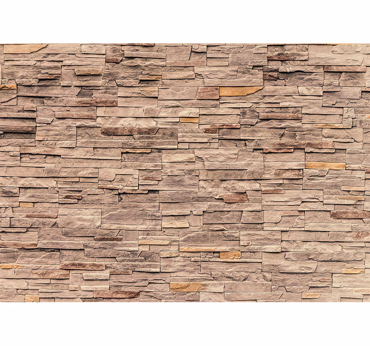 Tyylikäs beige tiilinen valokuvatapetti - Tenstickers