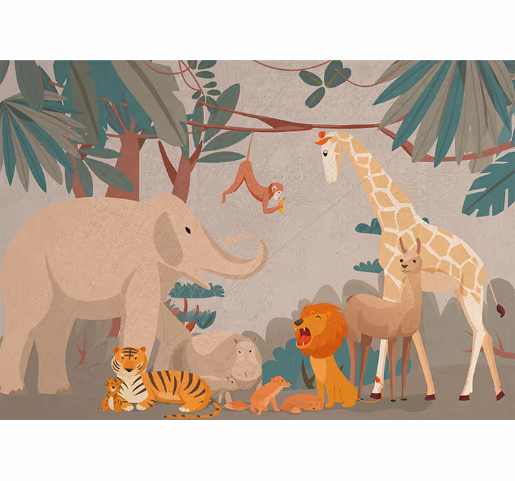Safari kasvisto ja eläimistö valokuvatapetti luonto - Tenstickers