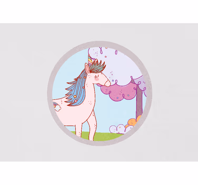 Leikkisä yksisarvinen fantasia rakkaus valokuvatapetti - Tenstickers