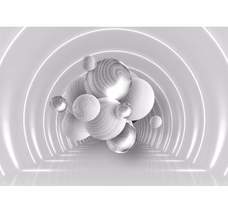 Kelluvia pyöreitä muotoja 3D valokuvatapetti - Tenstickers