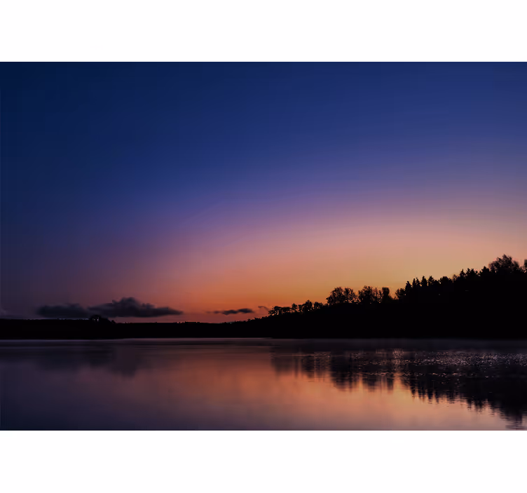Rauhallinen järvimaisema auringonlasku valokuvatapetti - Tenstickers
