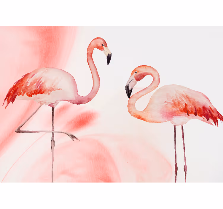 Flamingopariolohuoneenvalokuvatapetti - Tenstickers