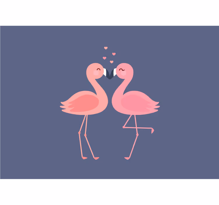 Flamingot rakastavat valokuvatapetti - Tenstickers