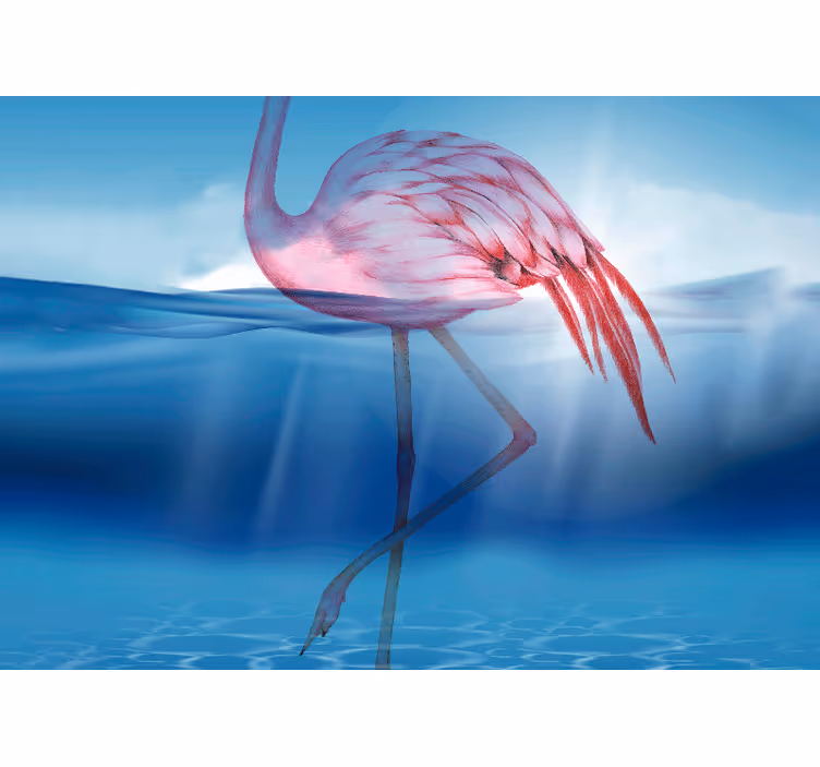 Elegantti flamingo asento eläin valokuvatapetti - Tenstickers