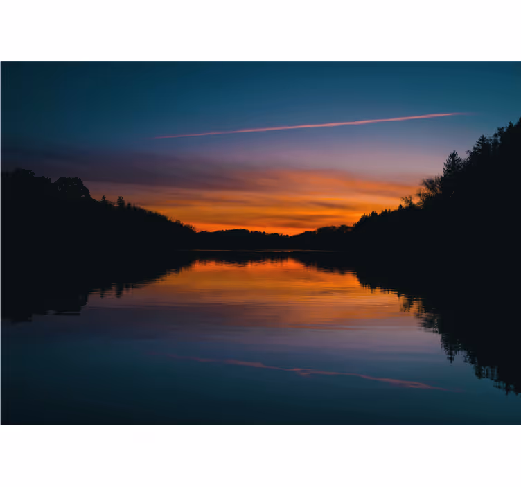 Rauhallinen järven auringonlasku valokuvatapetti - Tenstickers