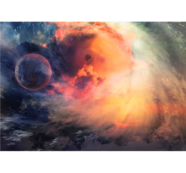 Avaruus pyörteilevänebulasaari valokuvatapetti - Tenstickers