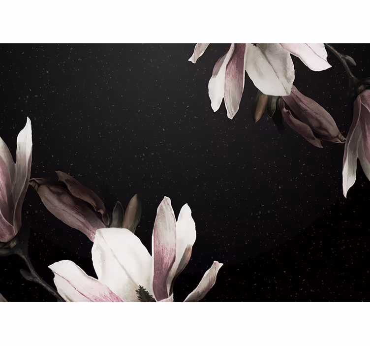 Magnolia kukkakuosiset valokuvatapetti - Tenstickers