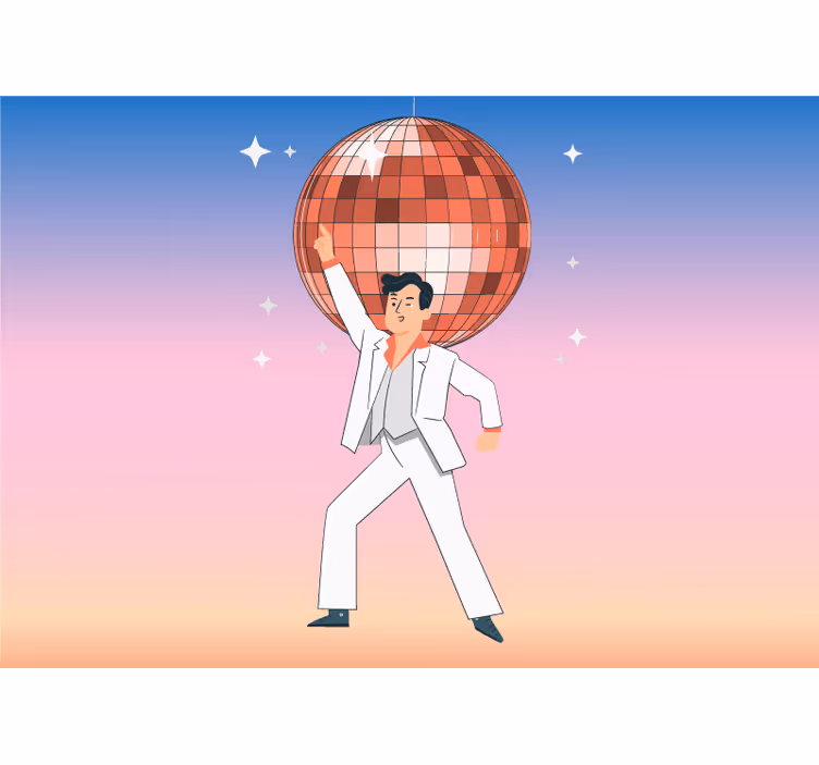 Tanssivan miehen disko musiikki valokuvatapetti - Tenstickers