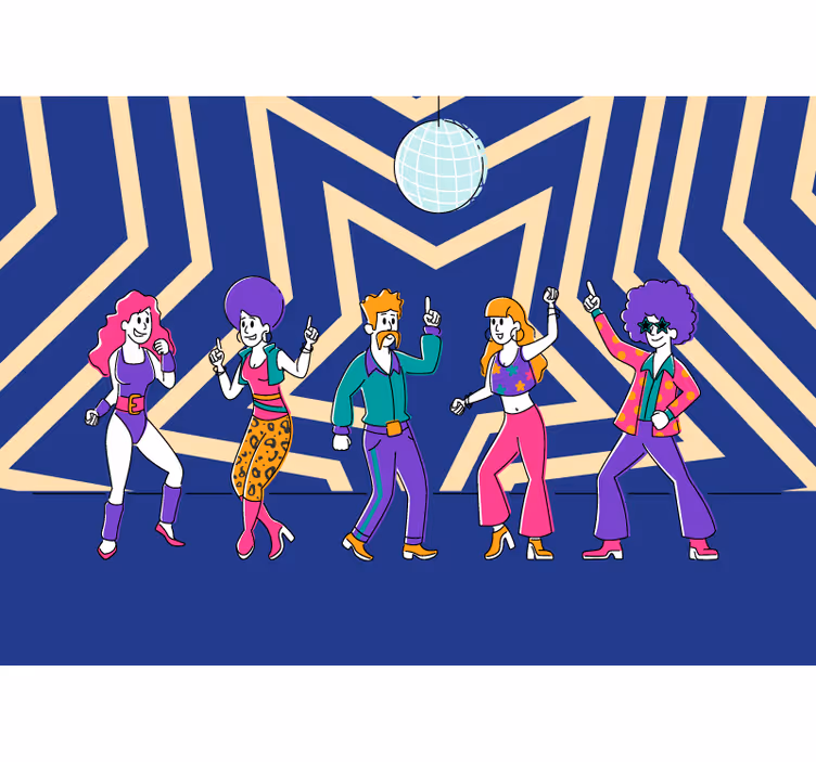 Retro tanssiparty musiikki valokuvatapetti - Tenstickers