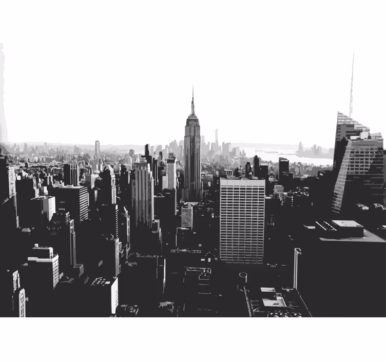 New york valokuvatapetti empire state -horisontti - Tenstickers