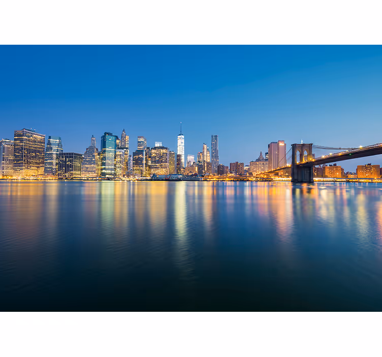 New york valokuvatapetti brooklynin sillan kaupunkitaivas - Tenstickers