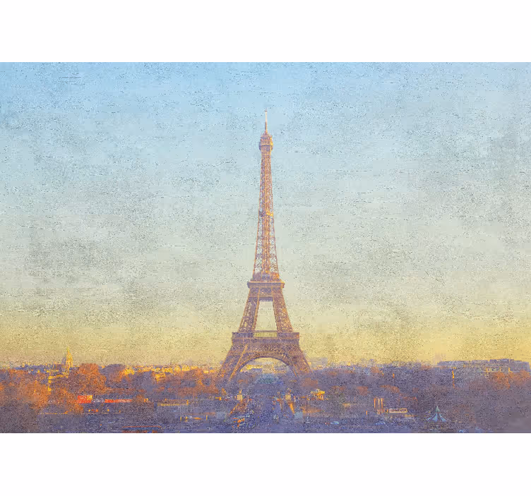 Pariisi valokuvatapetti eiffel-torni hämärässä - Tenstickers