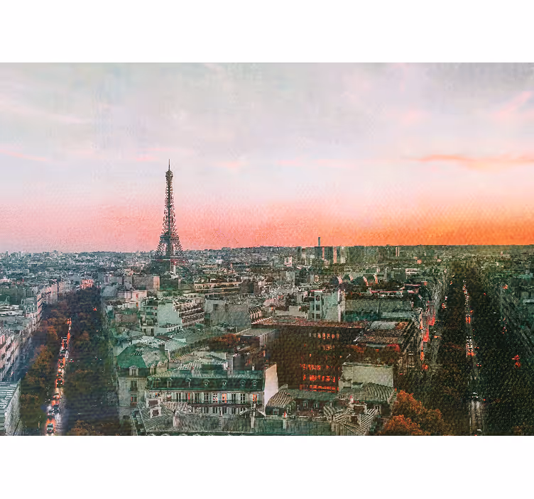 Pariisi valokuvatapetti eiffel-torni auringonlaskussa - Tenstickers