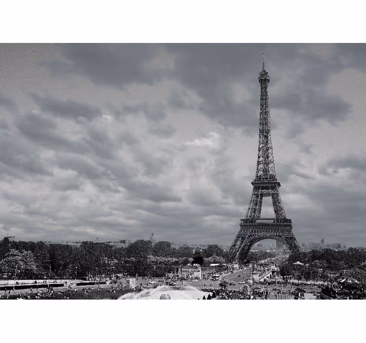 Pariisi valokuvatapetti eiffel-tornin näkymiä - Tenstickers