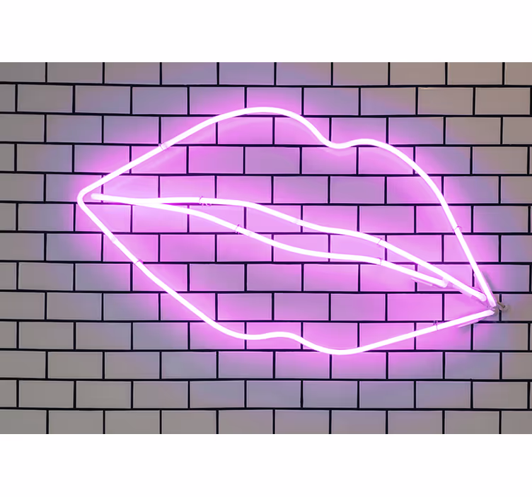 Rakkaus neonhuulimuoto valokuvatapetti - Tenstickers