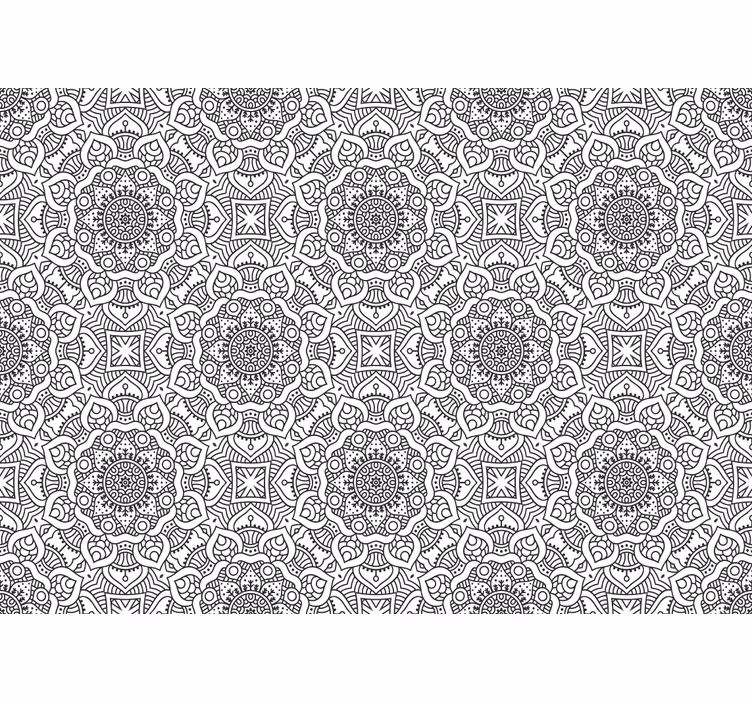 Monimutkaiset geometriset kuviot mandala valokuvatapetti - Tenstickers