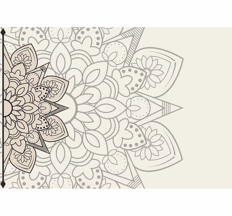 Yksityiskohtainen kukkakuosi mandala valokuvatapetti - Tenstickers