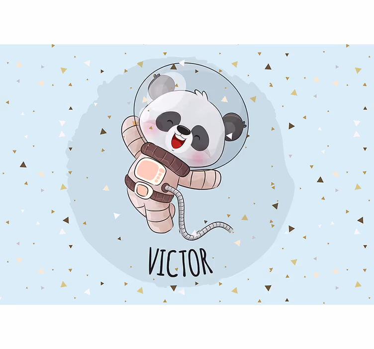 Iloinen astronauttipanda eläin valokuvatapetti - Tenstickers