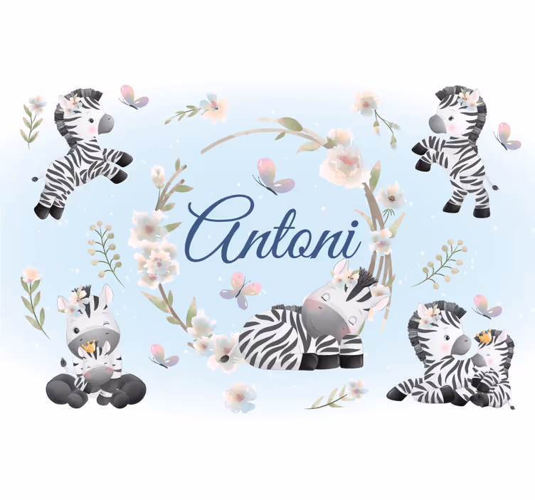 Zebra leikkiaika kuvioeluontovalokuvatapetti - Tenstickers