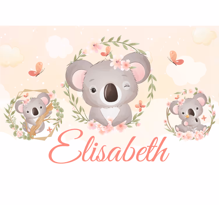 Koala-perheen ilo muokattava valokuvatapetti - Tenstickers