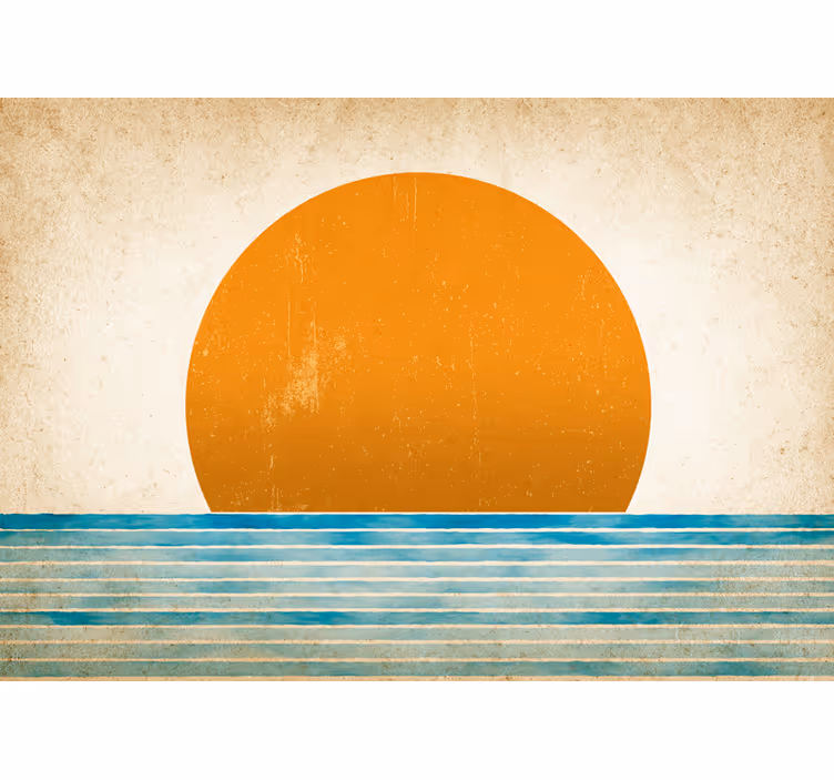 Auringonlasku veden yllä valokuvatapetti - Tenstickers