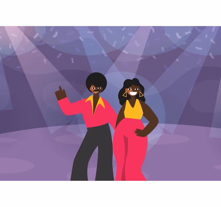 Disco tanssiva pari musiikki valokuvatapetti - Tenstickers