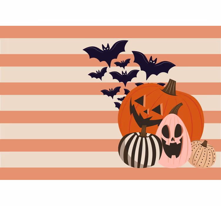 Halloween-valokuvatapettikurpitsatjalepakot - Tenstickers