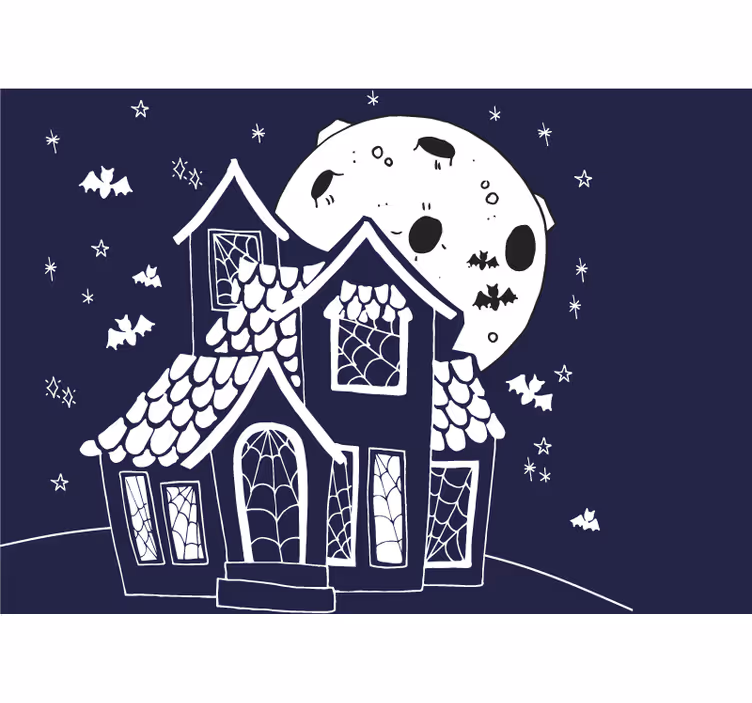 Halloweenvalokuvatapettikauheakummitustalo - Tenstickers