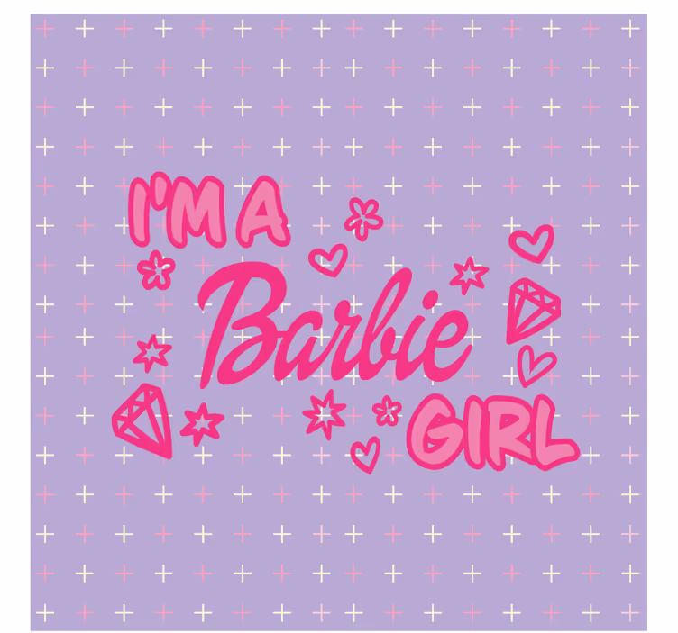 Olen barbie-tyttö valokuvatapetti - Tenstickers