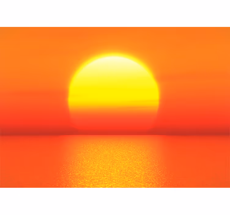 Auringonlaskun heijastusvuori valokuvatapetti - Tenstickers