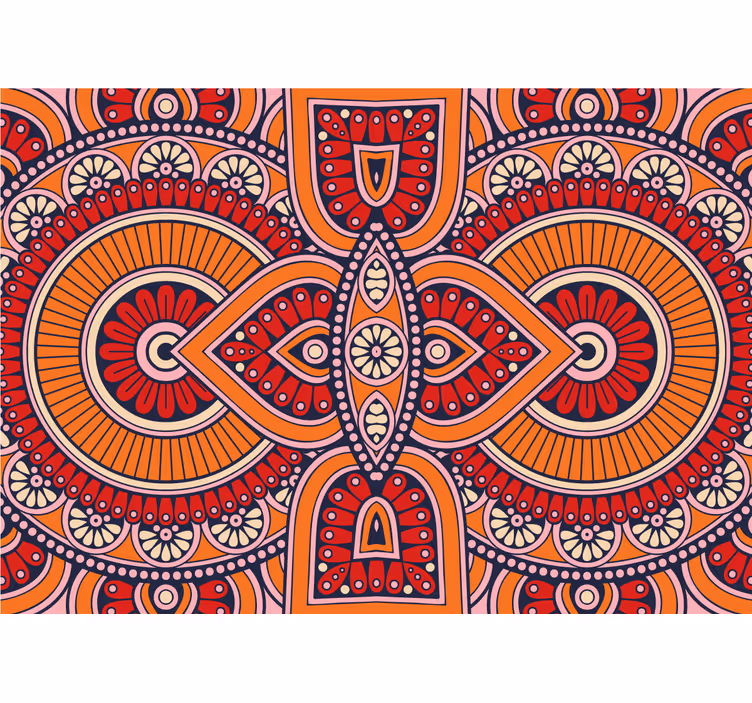 Yksityiskohtaiset pyöreät motiivit mandala valokuvatapetti - Tenstickers