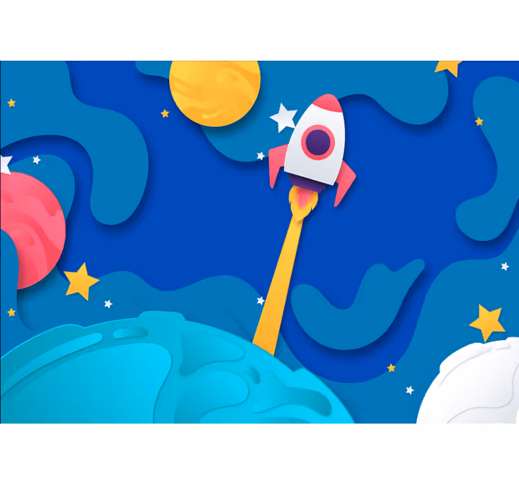 Fantasia valokuvatapetti raketin laukaisuseikkailu - Tenstickers