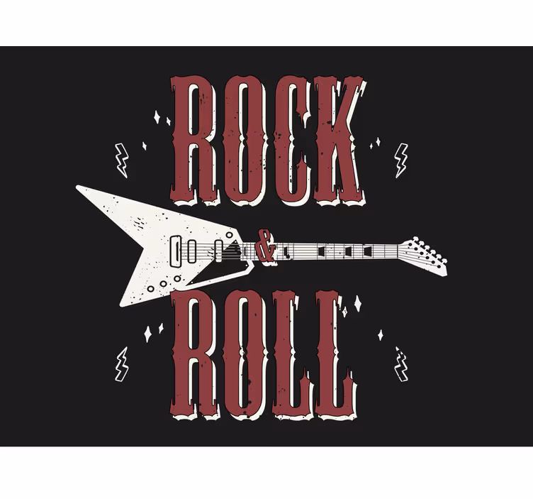 Rockkitarasuunnittelu musiikkivalokuvatapetti - Tenstickers