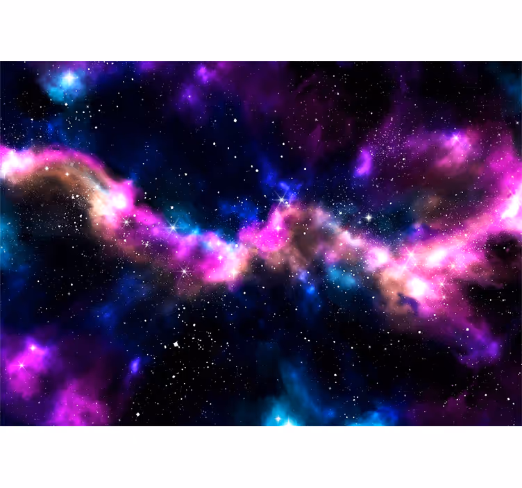 Pinkki ja sininen universumi Avaruus valokuvatapetti - Tenstickers