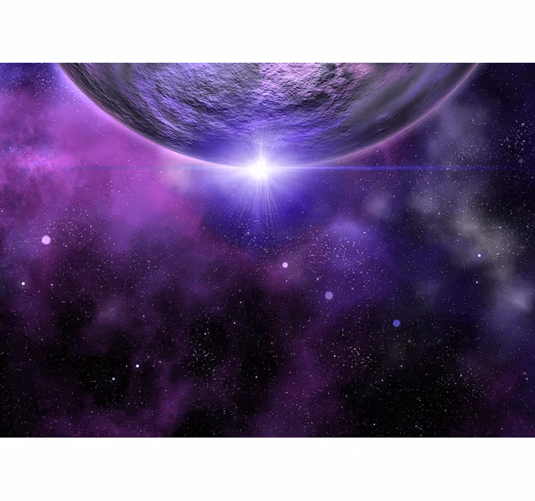 Violetti tila planeetalla Avaruus valokuvatapetti - Tenstickers