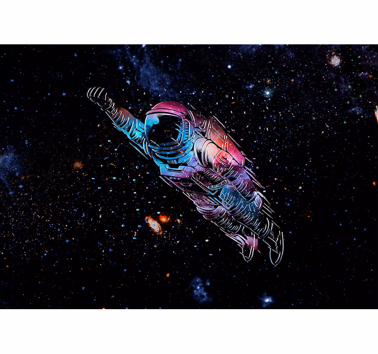 Rohkea astronautti avaruus valokuvatapetti - Tenstickers