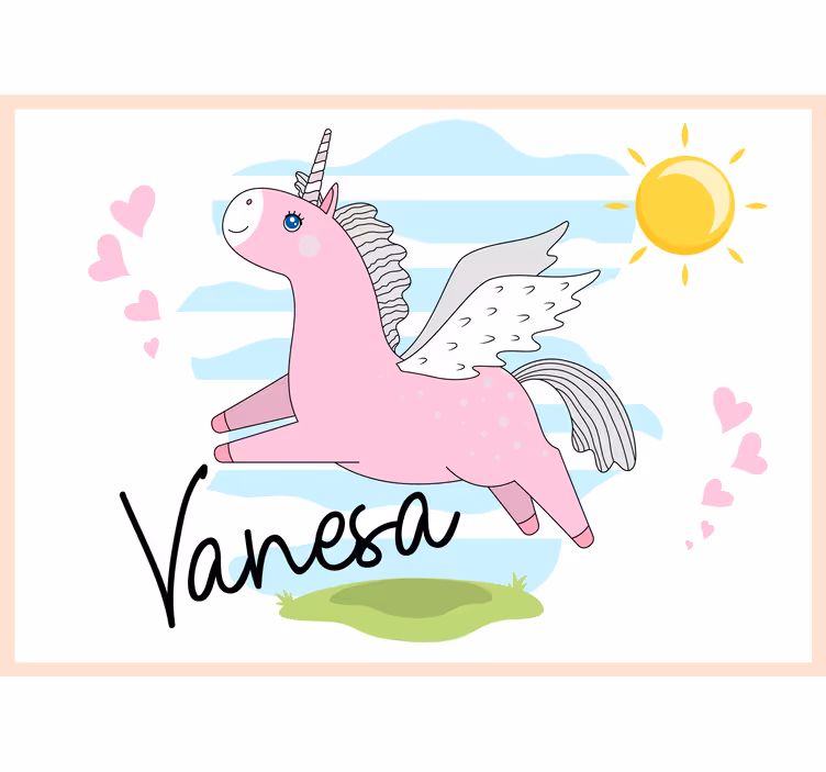 Rakkaus valokuvatapetti vaaleanpunaisista yksisarvisista - Tenstickers