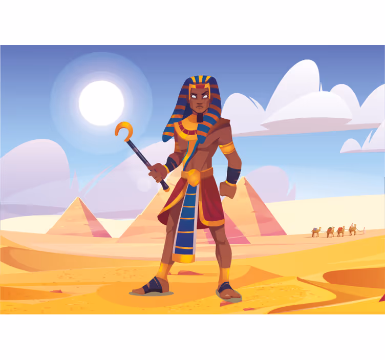 Farao ramses ii -suunnittelu moderni valokuvatapetti - Tenstickers