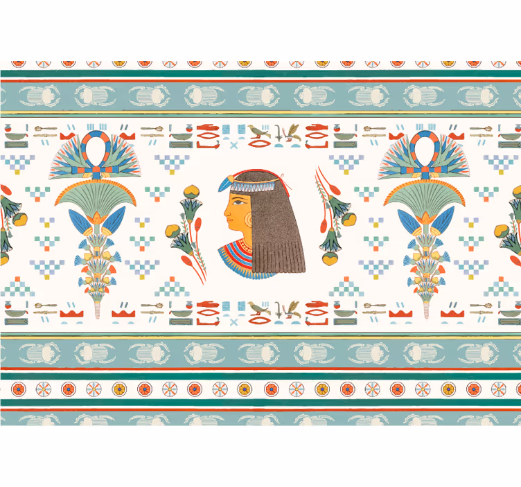 Egyptiläinen nainen profiili taide valokuvatapetti - Tenstickers