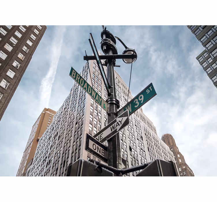 New york valokuvatapetti broadway-kadun kyltit - Tenstickers