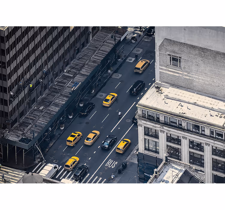 New yorkerin keltainen taksi new york valokuvatapetti - Tenstickers