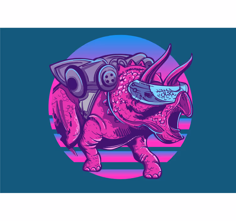 Futuristinen triceratops eläin valokuvatapetti - Tenstickers