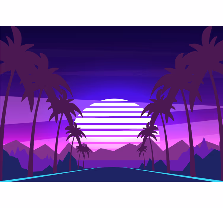 Tropiikin auringonlaskun maisema valokuvatapetti - Tenstickers