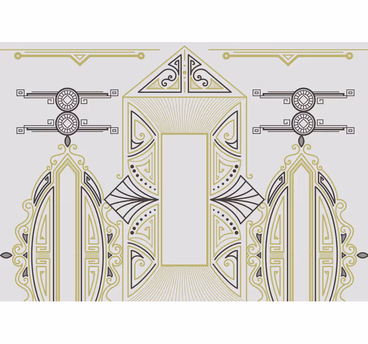 "art deco" -koriste abstrakti valokuvatapetti - Tenstickers