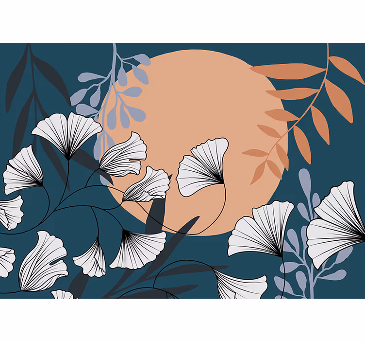 Kukka valokuvatapetti kasvi-aiheinen sommitelma - Tenstickers