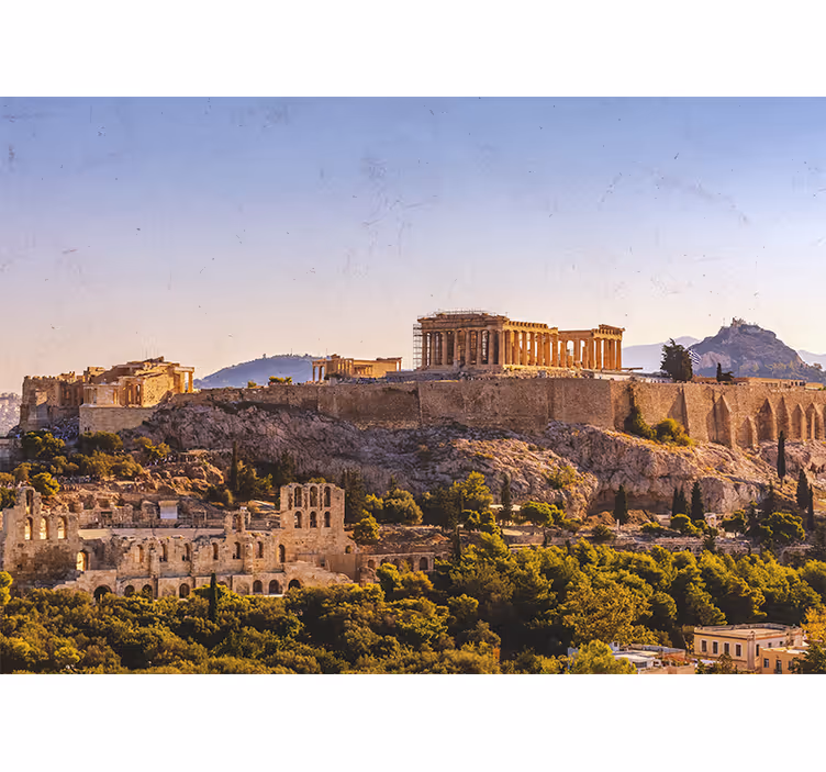 Ateenan akropolis kaupunki valokuvatapetti - Tenstickers