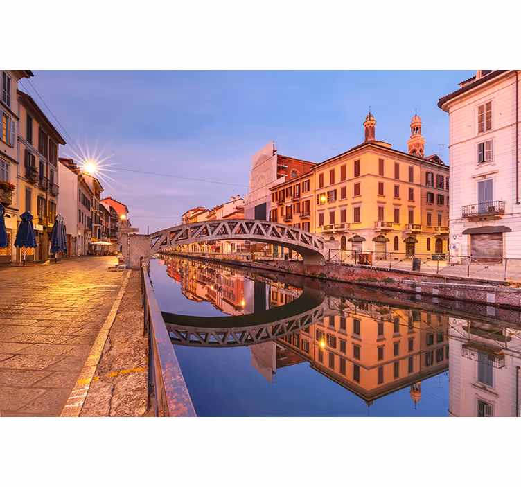 Naviglio grande canal milanossa tie valokuvatapetti - Tenstickers