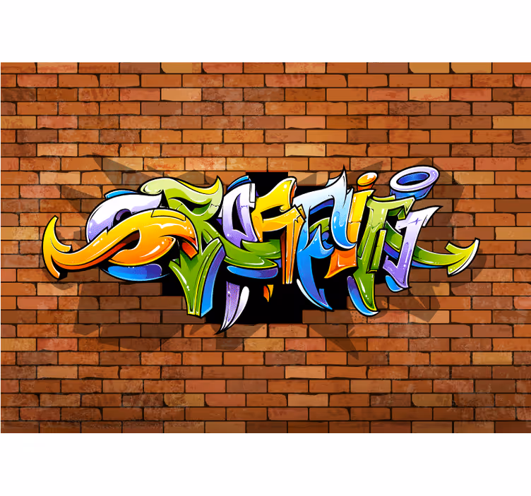 3d graffiti seinä musiikki aiheinen valokuvatapetti - Tenstickers