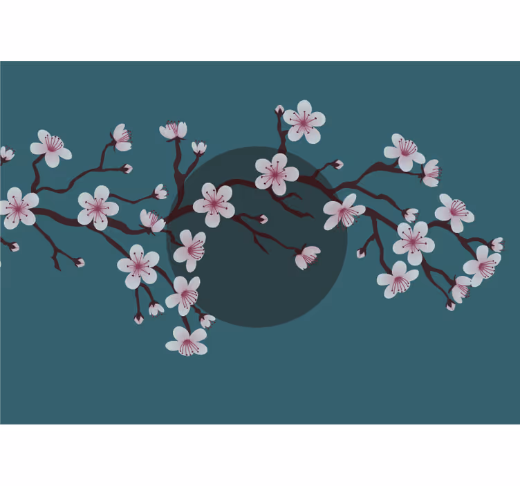 Kukassa kukkiva kirsikkapuu valokuvatapetti - Tenstickers